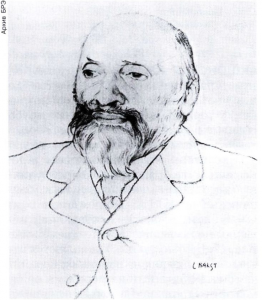 М. А. Балакирев. Рис. Л. С. Бакста. 1907. Третьяковская галерея (Москва).