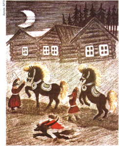 Ю. А. Васнецов. Иллюстрация к сказке П. П. Ершова «Конёк-Горбунок». 1934.