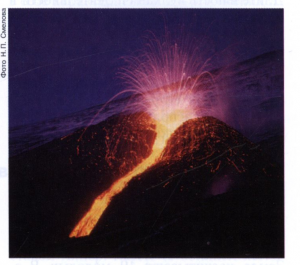 Извержение вулкана Ключевская Сопка (Камчатка).